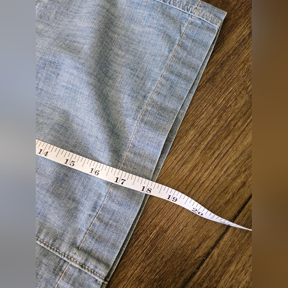 LOFT Denim Blue Mini Skirt with Button Accents - Picture 11 of 11